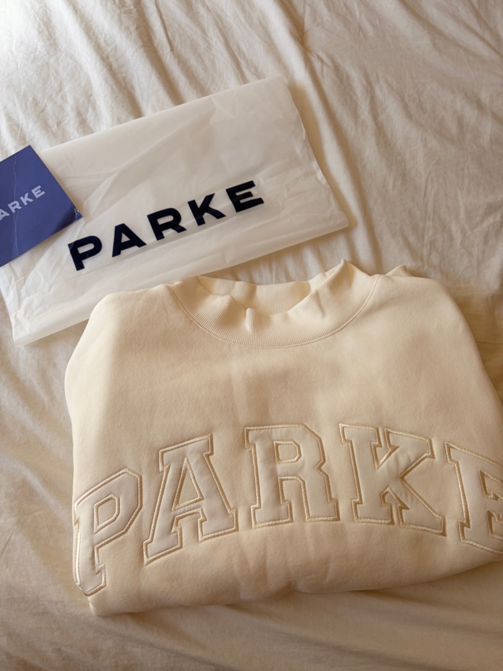 PARKE White Varsity Mockneck
